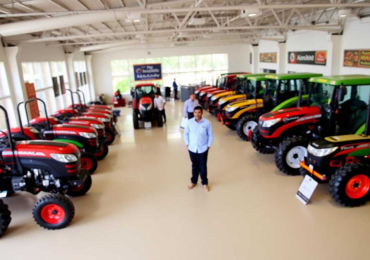 TATE Enterprises showroom with agricultural machinery